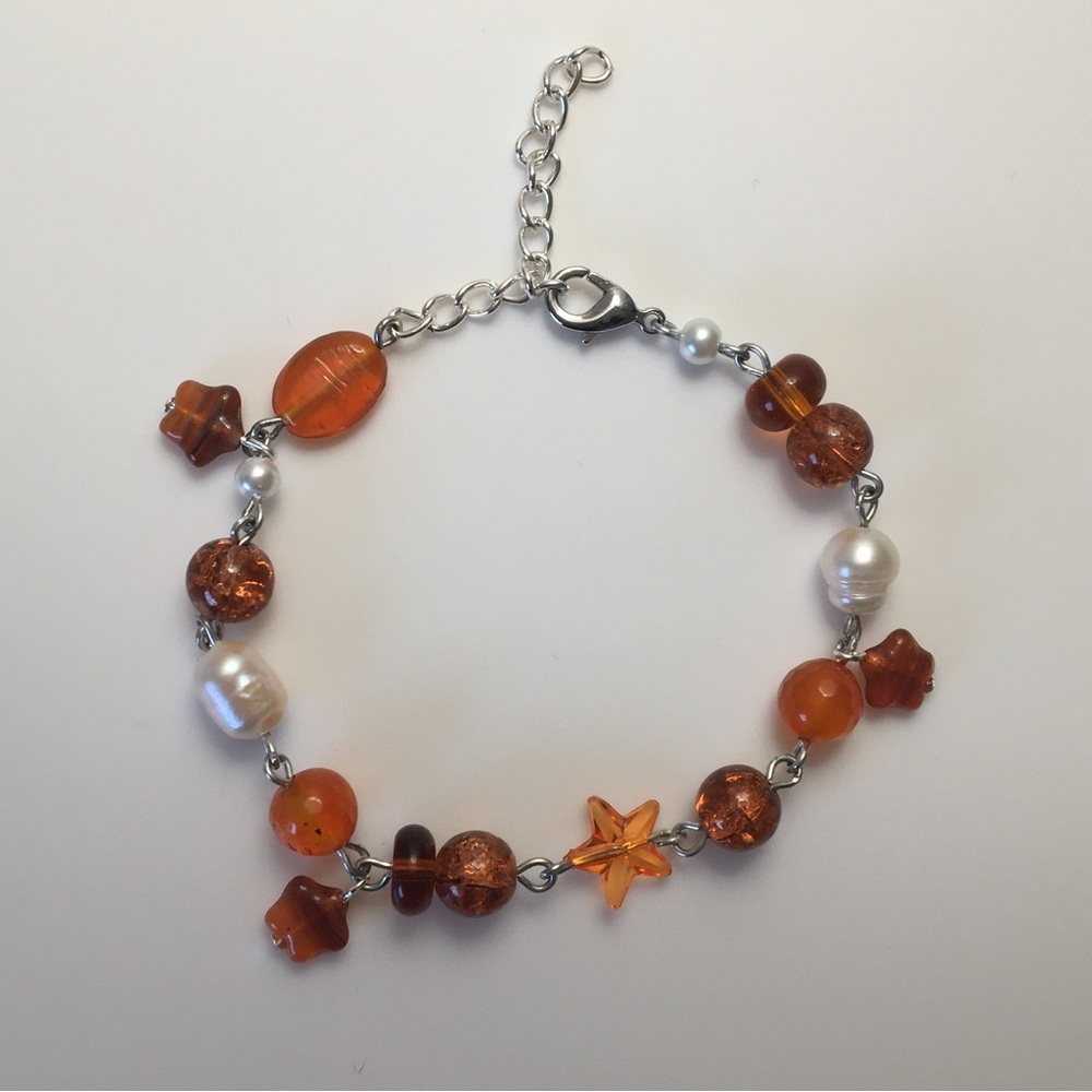 Cute handcrafted orange bracelet